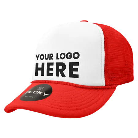 Decky 210 Blank Foam Trucker Hat, Two Tone Mesh Back Cap - Custom Phone Wallets Now