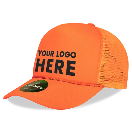 Decky 221 Neon Foam Trucker Cap, 5-Panel Mesh Back Hat Decky 221 Neon Foam Trucker Cap, 5-Panel Mesh Back Hat - Custom Phone Wallets Now