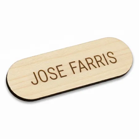 Wooden Name Badges - Custom Phone Wallets Now