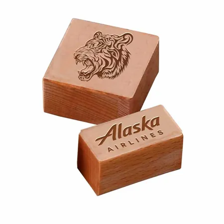 Rectangle Wood Rubber Stamps - Custom Phone Wallets Now