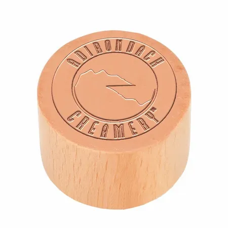 Round Wood Rubber Stamps - Custom Phone Wallets Now