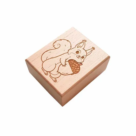 Square Wood Rubber Stamps - Custom Phone Wallets Now