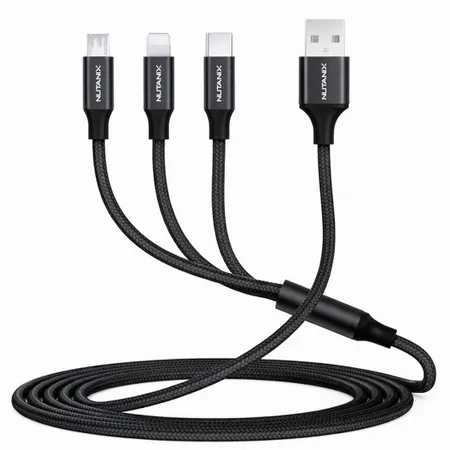 Nylon Braided 3-in-1 Charging Cables - Custom Phone Wallets Now
