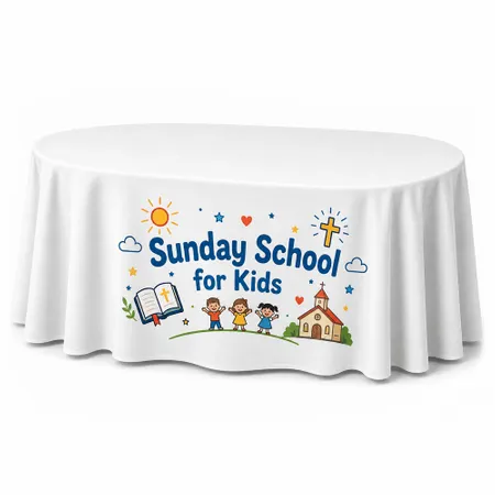 Custom Oval Table Covers - Custom Phone Wallets Now