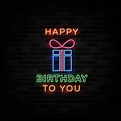 Happy Birthday To You with Gift Neon Sign - Custom Phone Wallets Now
