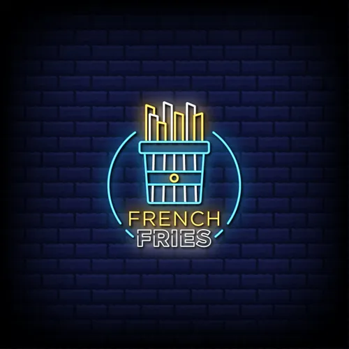 French Fries Shop Neon Sign - Custom Phone Wallets Now