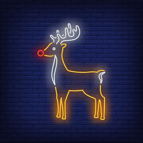 Cute Reindeer Neon Sign - Custom Phone Wallets Now