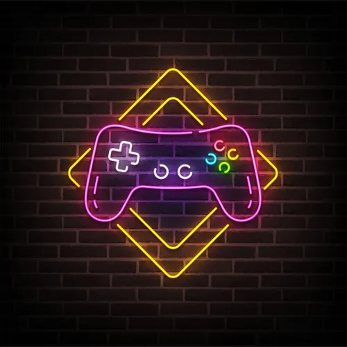 Gamer Joystick Neon Sign - Custom Phone Wallets Now