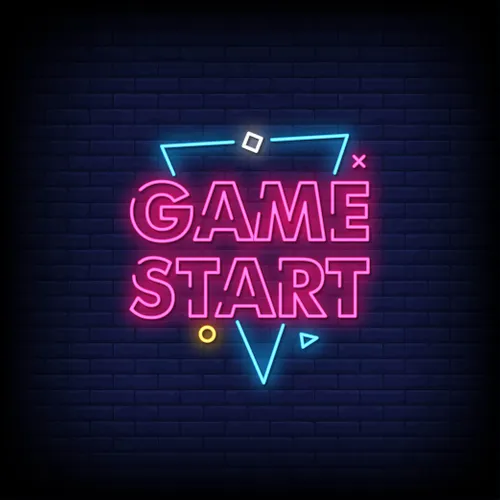 Game Start Neon Sign - Custom Phone Wallets Now