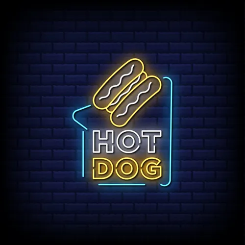Hot Dog Neon Sign - Custom Phone Wallets Now