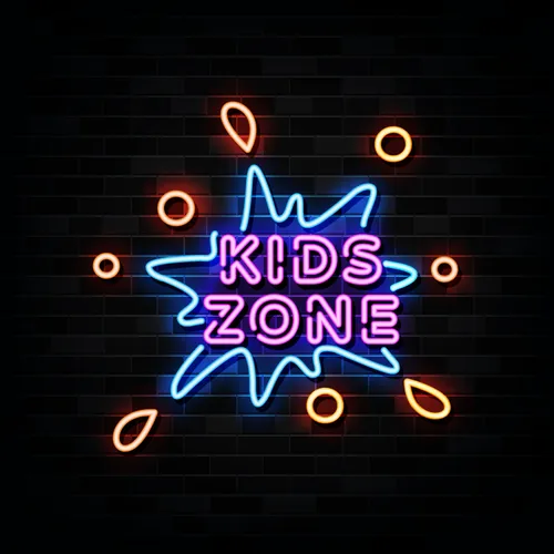Kids Zone Neon Sign - Custom Phone Wallets Now