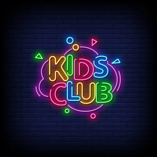 Kids Club Neon Sign - Custom Phone Wallets Now
