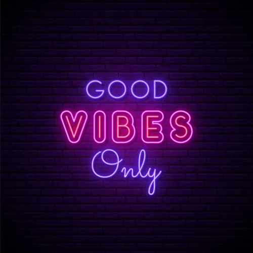 Pink & Purple Good Vibes Only Neon Sign - Custom Phone Wallets Now