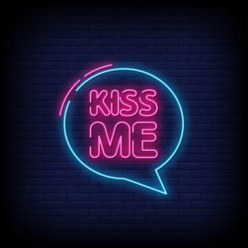 Kiss Me Neon Sign - Custom Phone Wallets Now