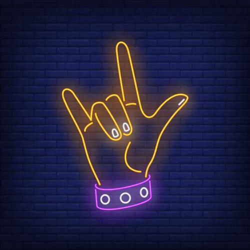 Rock Gesture Neon Sign - Custom Phone Wallets Now