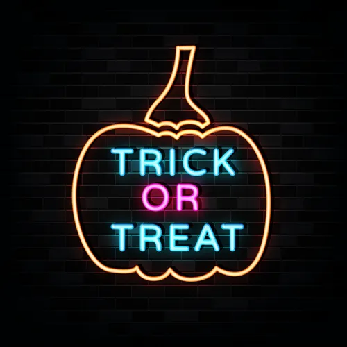 Pumpin Trick or Treat Neon Sign - Custom Phone Wallets Now
