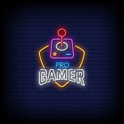 Pro Gamer Joystick Neon Sign - Custom Phone Wallets Now