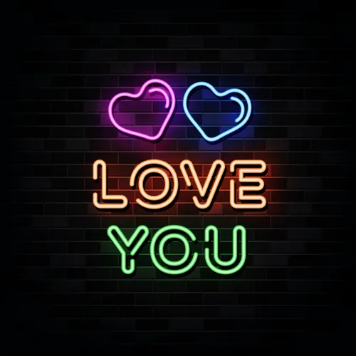 Love You Neon Sign - Custom Phone Wallets Now