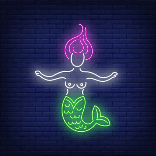 Mermaid Neon Sign - Custom Phone Wallets Now