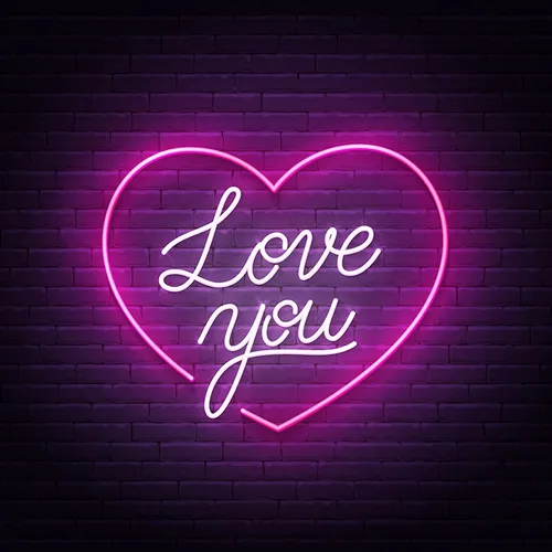 Pink Love You Neon Sign - Custom Phone Wallets Now