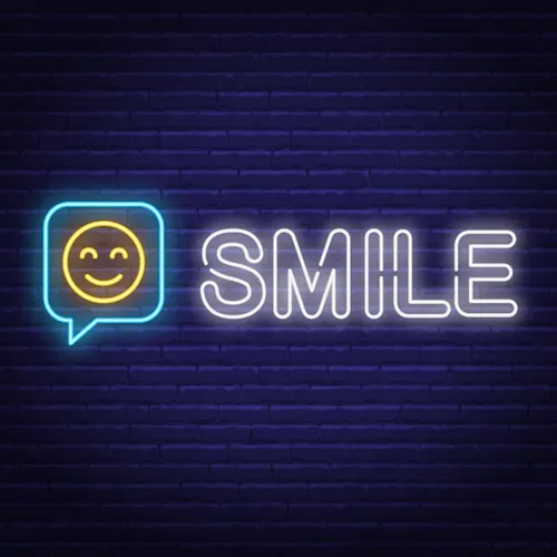 Smile Neon Sign - Custom Phone Wallets Now