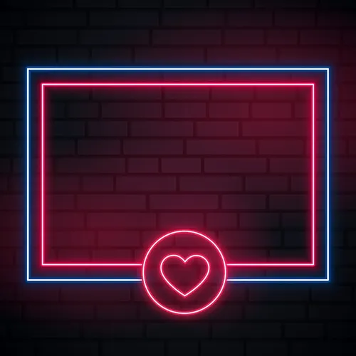 Love Heart Neon Glowing Frame Neon Sign - Custom Phone Wallets Now