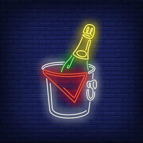 Wine in Ice Bucket Neon Sign - Custom Phone Wallets Now