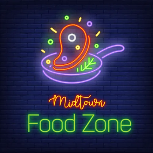 Midtown Food Zone Neon Sign - Custom Phone Wallets Now