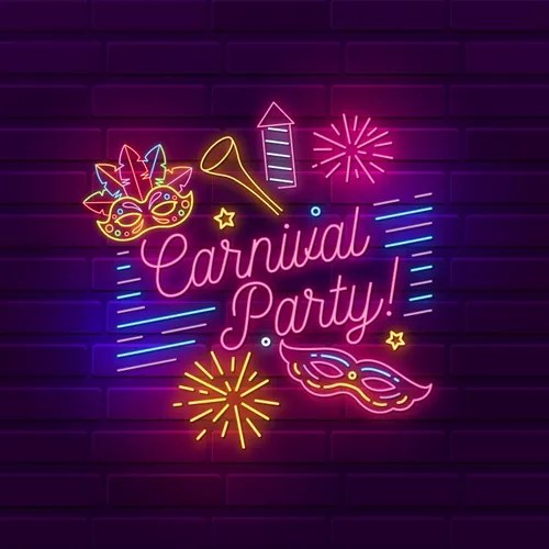 Carnival Party Neon Sign - Custom Phone Wallets Now