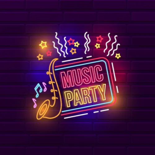 Music Party Neon Sign - Custom Phone Wallets Now