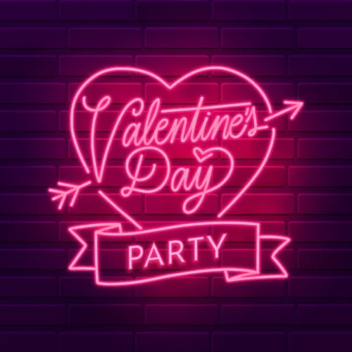 Valentines Day Party Neon Sign - Custom Phone Wallets Now