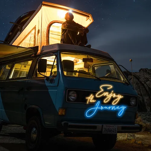 Enjoy the Journey Neon Sign - Custom Phone Wallets Now