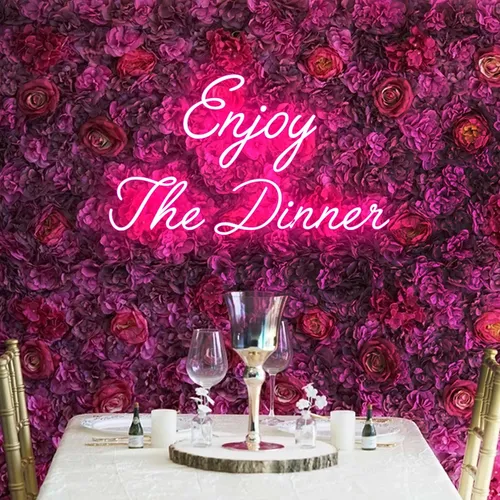 Enjoy The Dinner Neon Sign - Custom Phone Wallets Now