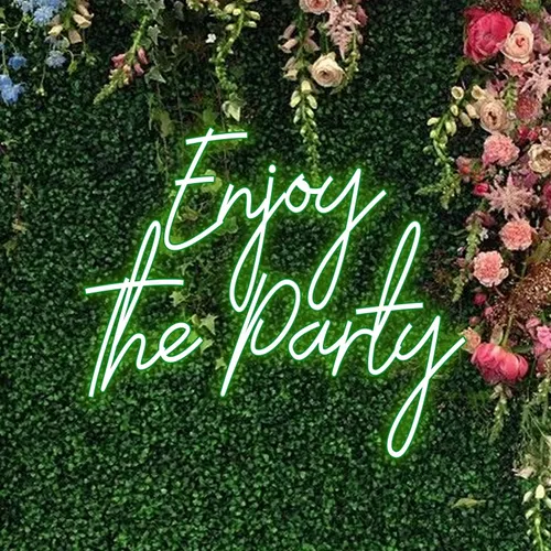 Enjoy The Party Neon Sign - Custom Phone Wallets Now