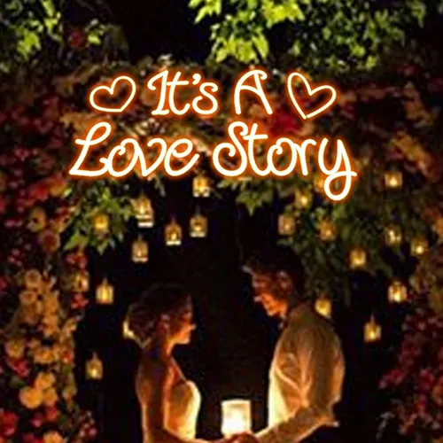 It's A Love Story Neon Sign - Custom Phone Wallets Now