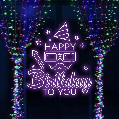Happy Birthday Goggles  Neon Sign - Custom Phone Wallets Now
