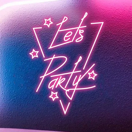 Let’s Party in Triangle Neon Sign - Custom Phone Wallets Now