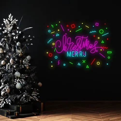 Christmas Merry Neon Sign - Custom Phone Wallets Now