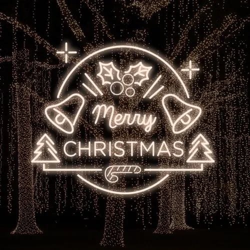 Merry Christmas Bell and Tree Neon Sign - Custom Phone Wallets Now