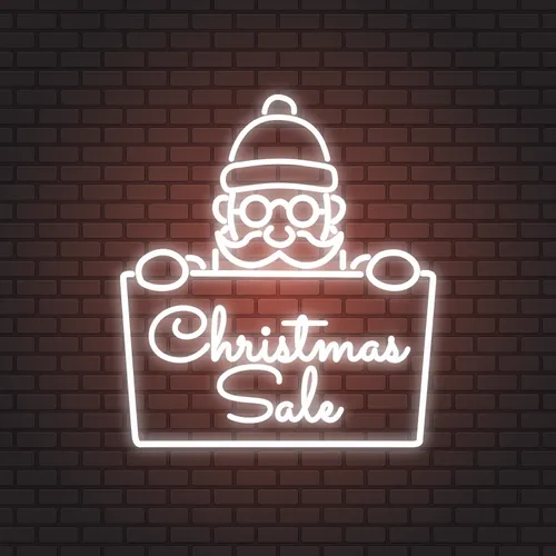 Christmas Sale Santa Neon Sign - Custom Phone Wallets Now