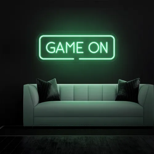GAME ON Greeny Neon Sign - Custom Phone Wallets Now