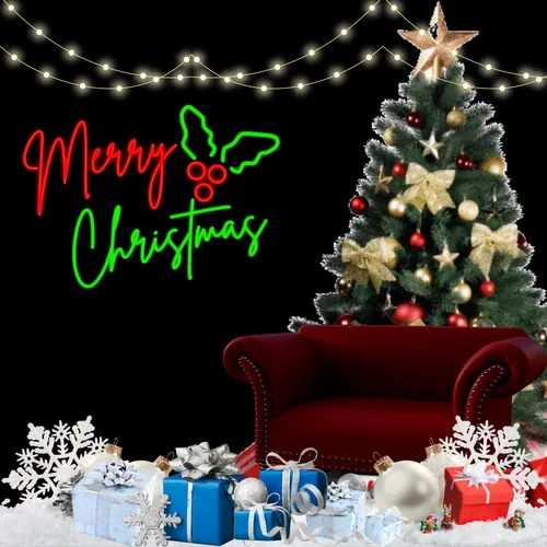 Sparkly Yuletide Neon Sign - Custom Phone Wallets Now