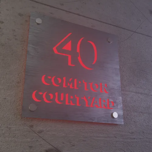 Laser Cutout Backlit Lightbox House Number - Custom Phone Wallets Now