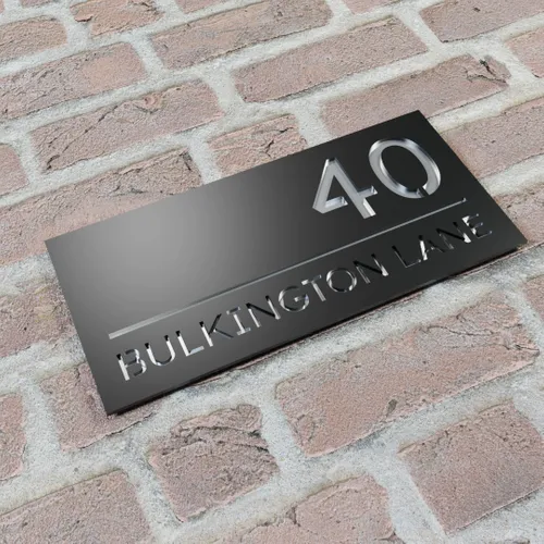 Engraved Metal House Number Sign - Custom Phone Wallets Now