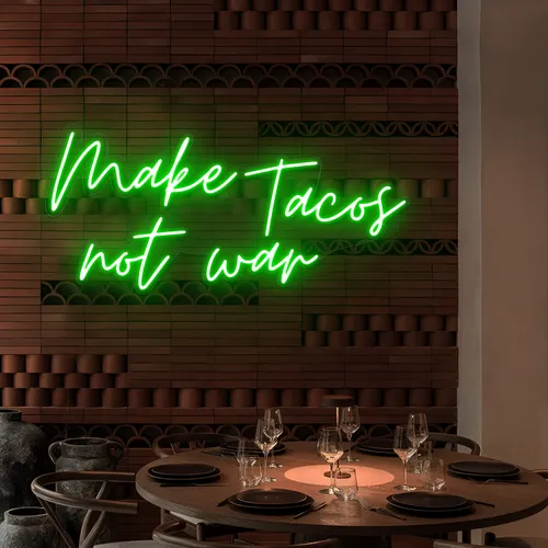 Yummy "Make Tacos Not War" Neon Sign - Custom Phone Wallets Now