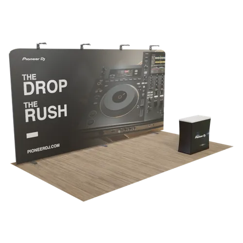 Custom Zip Up Trade Show Display 20' x 10' - Custom Phone Wallets Now