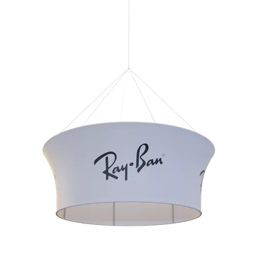 Custom Tapered Circle Personalized Trade Show Hanging Signs - Custom Phone Wallets Now