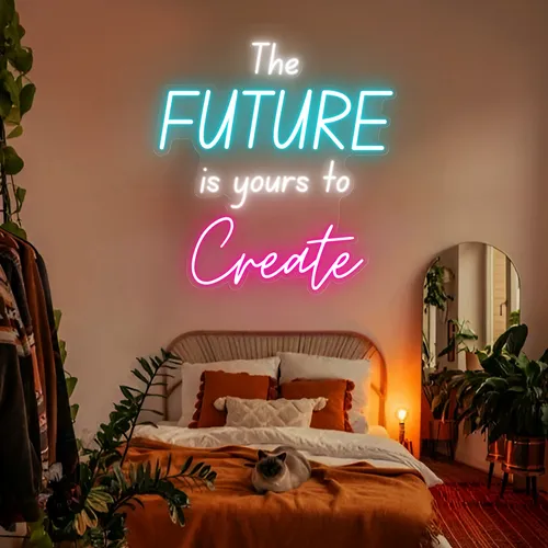Bright The Future is Yours to Create Neon Sign - Custom Phone Wallets Now