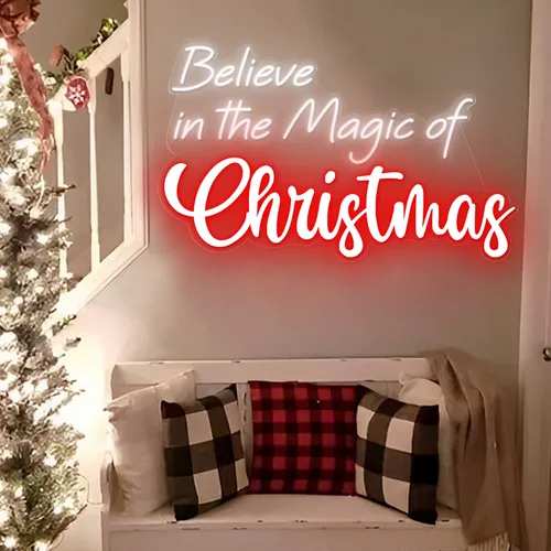 Believe in the Magic of Christmas Neon Sign - Custom Phone Wallets Now