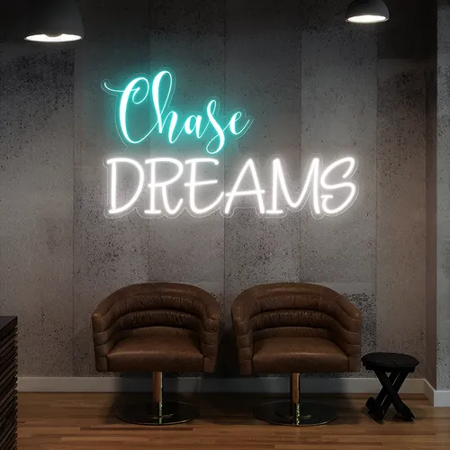 Chase Dreams Neon Sign - Custom Phone Wallets Now
